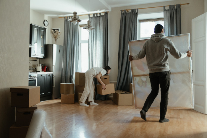 Couple moving in to a new house